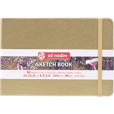 Schetsboek Talens Art Creation 80 witte vellen 140gr 210x150mm witgoud