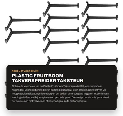 Dailygoods- Takverspreider Set van 20 - Drukbestendige Taksteun - Duurzaam Kunststof - Boomonderhoud - Flexibel en Stabiel - Optimale Groei ondersteuning