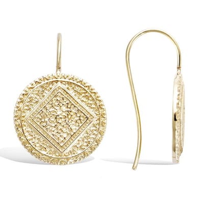CHIVAL 18K Goud Vergulde Oorbellen – Grace – Tijdloos, Elegant, Hypoallergeen, Sieraad, Hangend Design, Bedrukking, Luxe, Cadeau voor haar, Goud, Hangers, Liefde, Romantiek, Geschenkverpakking