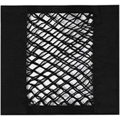 Filet de rangement autocollant pour sac poubelle, pochette de rangement pour porte d'armoire de cuisine, organiseur de sac en plastique, pochette de rangement en filet pour voiture noir