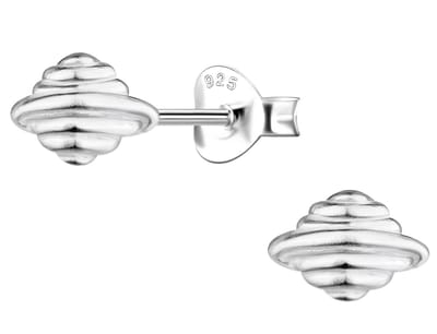 Joy|S - Zilveren ufo oorbellen - 7 x 5 mm - kinderoorbellen