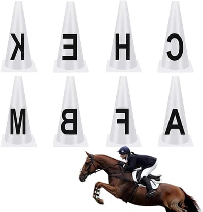 Dressuur Pylonnen - Trainingsmarkeringen Paard - Paardrijden Oefenen - Met Letters - 8 Stuks - Meerdere Kleuren
