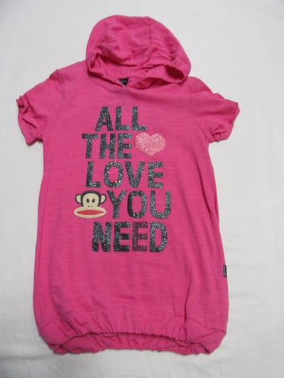 Paul Frank ,strandjurk , fuchia , all the love you need ,  6 jaar