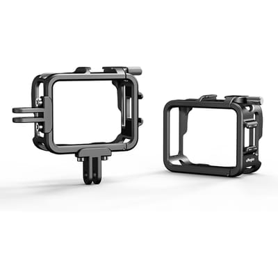 Cage vidéo pour caméra de sport aMagisn AG01 en alliage d'aluminium avec deux supports de griffe froide et noir