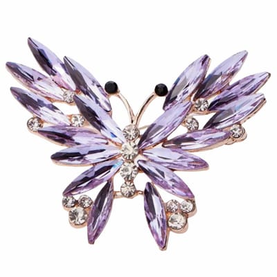 Broche lila vlinder - Charme Bijoux
