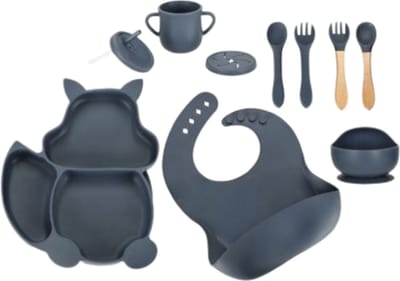 Goodz4All Siliconen Babyservies met Zuignap - Baby Bestek - Kinderbord- Tuitbeker - Vakjesbord - Bakje - Slabbetje