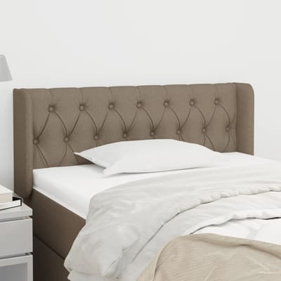 vidaXL - Hoofdbord - met - randen - 103x16x78/88 - cm - stof - taupe