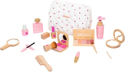 Houten Make-up Speelgoed - Kinderspeelgoed Set - Fantasie Spel - Glad Gepolijst Hout - 21 x 15 x 8 cm