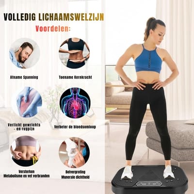 MIRA® Trilplaat - Trilplaat Fitness - Vibratieplaat - 2 Standen - Bluetooth - Grijs - 52cm x 35cm x 12cm