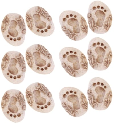 Decoratieve Tuinstenen - Miniatuur Padstenen - Planten Decoreren - Schattige Pootafdruk - 20 Stuks - Beige