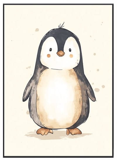 No Filter - Poster Pinguin - Poster voor Baby- en Kinderkamer - A4 (21x30 cm) - 250 grams papier - Kinderkamer decoratie