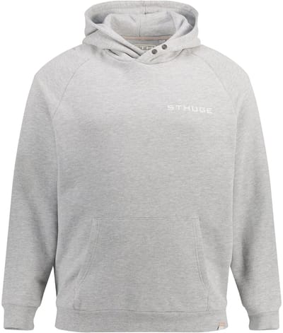 STHUGE - Heren - Hoodie OEKO-TEX gemêleerde sweatstof borstprint - Grijs melange - Maat 3XL