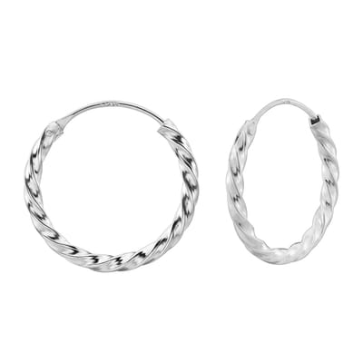 WeLoveSilver - Oorringen Zilver - Gedraaid Motief - 925 Sterling
