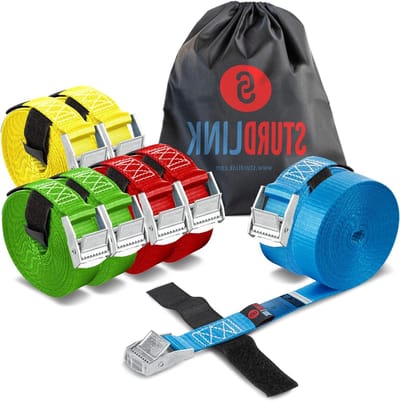 Spanbanden met Klemgesp - Sjorbanden Vastzetbanden - Bagage Vervoeren - Polyester Materiaal - 2x2M-2x5M - Multicolor
