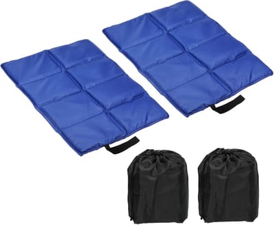 Buitenkussens waterbestendig - Wandelkussens 2-pack - Draagbaar en opvouwbaar 20% - Donkerblauw - Oxford-doek en parelkatoen - Ultralicht, waterdicht en vochtbestendig - Perfect voor kamperen, picknicks, reizen en sporten - Inclusief opbergtas
