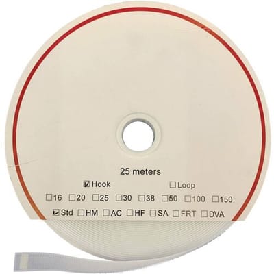 FASTECH® T0105000000325 Klittenband Om vast te plakken Hotmelt Haakdeel (l x b) 25000 mm x 50 mm Wit 25 m