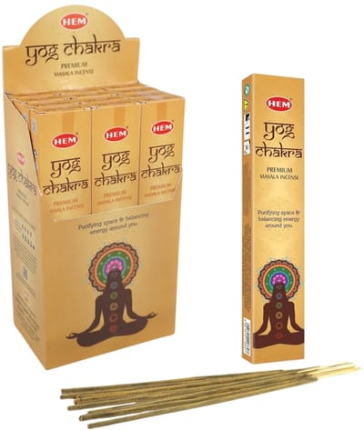 Hem - Masala - Wierook Stokjes - Incense Sticks - Yog Chakra - 12 pakjes a.15 gram