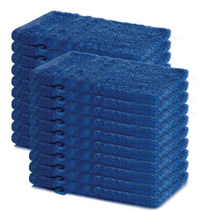 Lavea® Set van 20 washandjes 15x21 cm – 100% katoen – Zacht en absorberend – Ideaál als washandje, gastendoekje of handdoek voor dagelijks gebruik – Koningsblauw