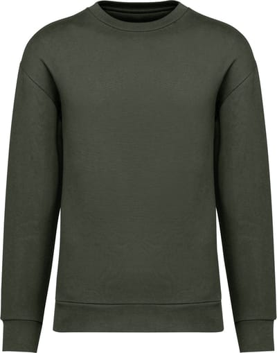 Native Spirit Ecologische uniseks sweater met ronde hals en afhangende mouwen in geborsteld fleece NS435 - Organic khaki - L