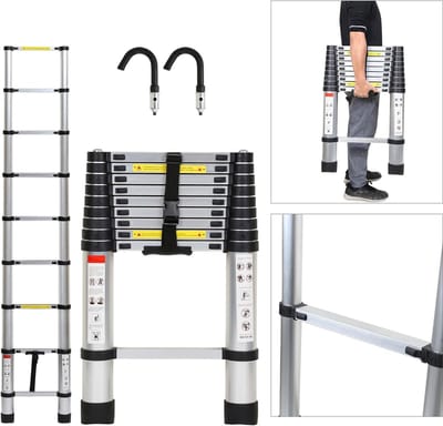 Telescoopladder Aluminium - Vouwladder - 2.6M