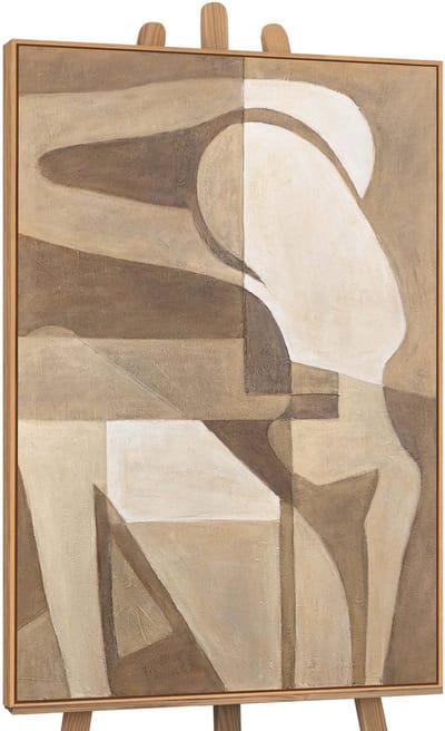 Canvas schilderij 120x80 cm handgeschilderd abstracte tederheid – YS-Art Gallery – Lijst: Hout – Luxe wanddecoratie