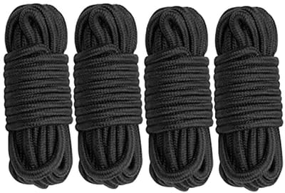 PromoHome Zacht katoenen bindtouw 8 mm diameter 5 meter zwart - 4 stuks