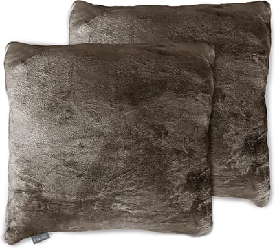 Eleganzzz Sierkussens Flanel Fleece - Taupe Grey - Sierkussens 50x50cm - Set van 2 Kussens - 100% Flanel Fleece Voorzijde - 100% Velvet Achterzijde