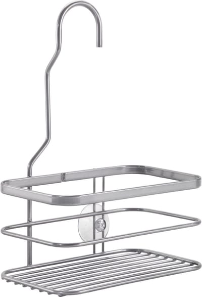 Metaltex - Doucherek Luxy Eco - Doucherek hangend - ChromeTherm coating - Milieuvriendelijke keuze - Doucherek zonder boren - Ophanghaak - 6 jaar garantie - Zilvergrijs - 20 x 12 x 29 cm