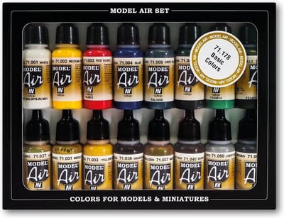 771178 Model Air Basic Colors Acrylverfset - Acrylverf - Geschikt voor Air Brush - 16 stuks - Meerkleurig