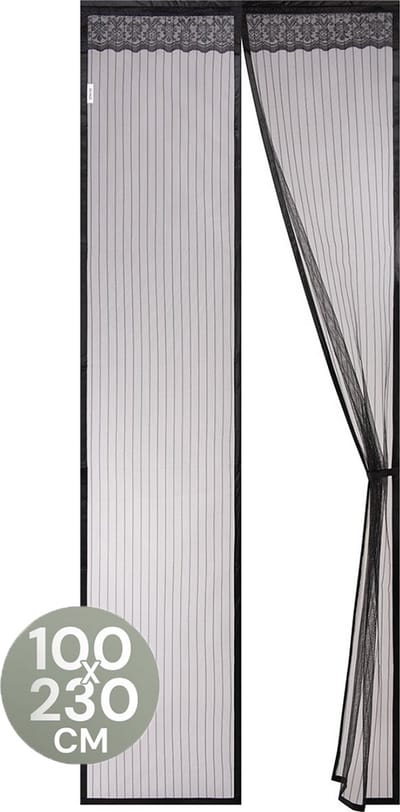 O’DADDY® Deurgordijn Deluxe Polyester – Magnetisch Vliegengordijn - Eenvoudige Installatie – Insectenhor - Deurhor Zwart - 100x230 cm