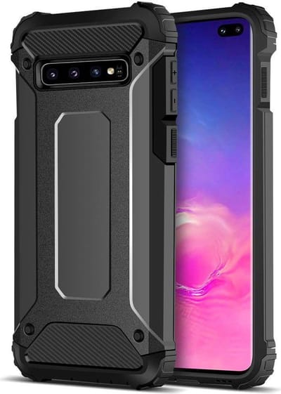 Hoesje Geschikt voor Samsung Galaxy S10 Plus | Shock Proof | Hybride Back Cover | Beschermhoes | Schokbestendig | Extra bescherming | Zwart