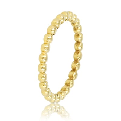 My Bendel - Goudkleurige Ring met Bolletjes - Bolletjes Ring - met Luxe Cadeauverpakking | Sieraden Voor Dames | Maat 16.00 Mm / Maat 50
