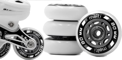 8-Pack Inline Skate Wielen 80mm met ABEC-9 Kogellagers - Wit Polyurethaan voor Indoor & Outdoor