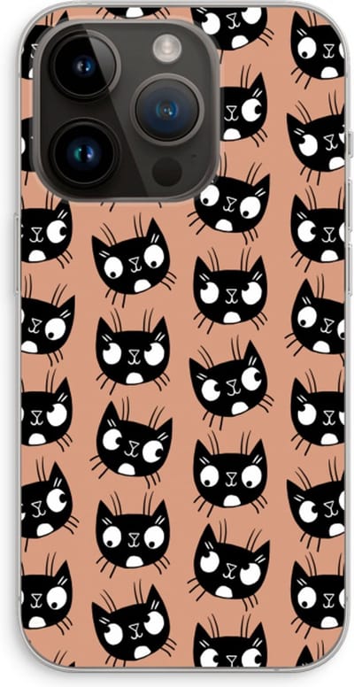 Case Company® - Hoesje geschikt voor iPhone 14 Pro hoesje - Kat - Soft Cover Telefoonhoesje - Bescherming aan alle Kanten en Schermrand