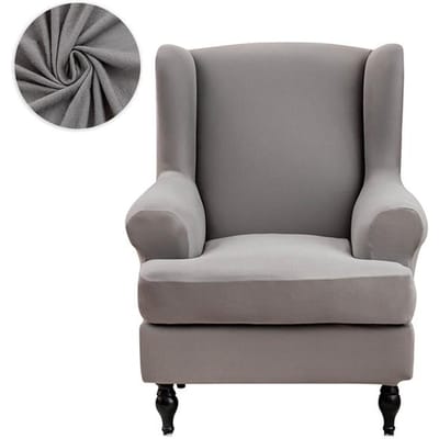 Effen kleur schuine arm koning rugleuning stoelhoes elastische fauteuil vleugel rugleuning vleugel bank rugleuning stoelhoes stretchbeschermer hoes Universal Size