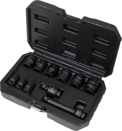 Professionele 11-Delige Krachtdoppenset 1/2" - Premium CrMo SCM-440 Staal - Met AS-DRIVE Systeem - Slagmoersleutel Kwaliteit voor Industrie & Automotive