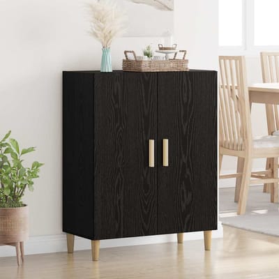vidaXL - Dressoir - Zwart - eiken - 69,5 - x - 34 - x - 90 - cm - Bewerkt - hout