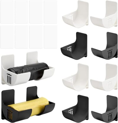 8 Stuks Opbergers voor Keuken en Kasten, Zelfklevende Organizers voor Deuren, Muurbevestigde Houder voor Vuilniszakken en Keukenaccessoires
