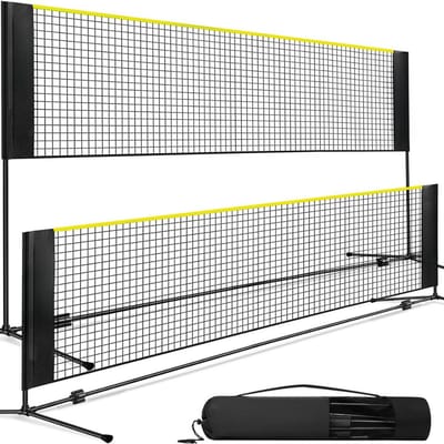 Badmintonnet - Sportnet - Volleybalnet - Tennisnet - Badmintonnet - Complete Set met Stokken, Net, Grondpinnen en Spanner Touwen - Multifunctioneel Inzetbaar