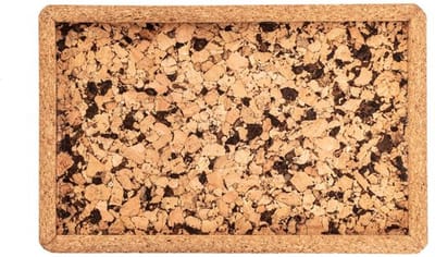 ZICZAC - Dienblad - QUERCO - 100% kurk - Rechthoekig - 22,5x14,5cm - Coal - SET/2
