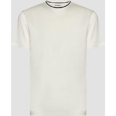 t-shirt met detail kraag man wit
