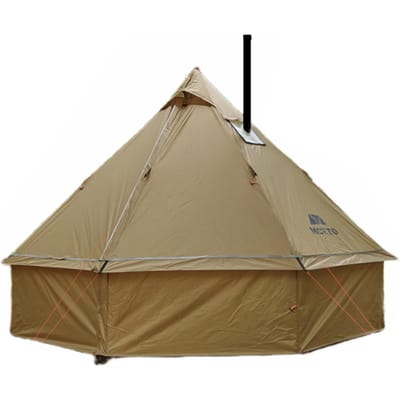 2-4 Persoons Tipi Hete Tent met Kachelpijpuitgang Camping Piramide Teepee Tent voor Kamperen Backpacken bruin