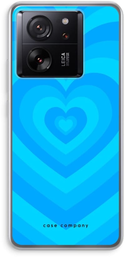 Case Company® - Hoesje geschikt voor Xiaomi 13T Pro hoesje - Hart Blauw - Soft Cover Telefoonhoesje - Bescherming aan alle Kanten en Schermrand