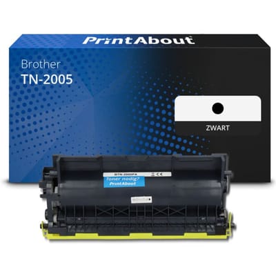 PrintAbout huismerk Toner TN-2005 Zwart Geschikt voor Brother