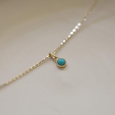 Mini Colliers Turquoise Incrustée Petit Pendentif Mode Tempérament Chaîne Bleue pour Clavicule Bijoux Simples Pour Femmes 45cm gray