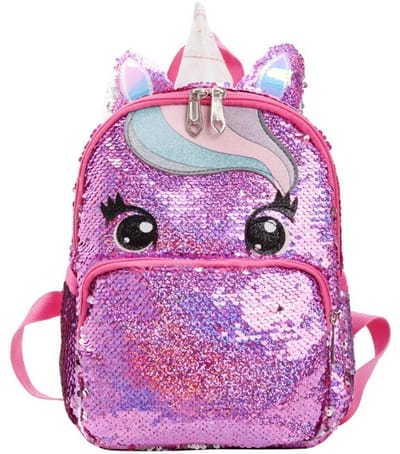 Unicorn Rugtas Meisjes - Rugzak Meisje - Unicorn - Tas - Eenhoorn - Roze - Glitter - Schooltas - Pailletten - 32cmx25cm - Rugtassen Meisjes - Peuter - Kleuter - Rugzakken