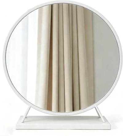 Ronde Make-upspiegel - Spiegel op voet - Schoonheidsritueel - Vervormingsvrij beeld - 30 x 30 cm - Keuze uit 3 kleuren