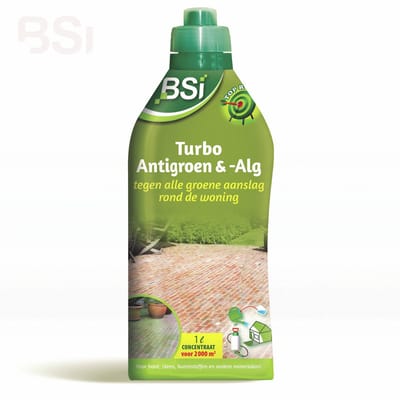 BSI - Turbo Antigroen & -Alg - Concentraat - Tegen alle groene aanslag rond de woning - 1 L voor 2000 m²