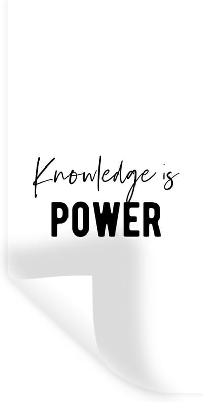 Muurstickers - Sticker Folie - Studenten - Kennis - Quotes - Zwart wit - 20x40 cm - Plakfolie - Muurstickers Kinderkamer - Zelfklevend Behang - Zelfklevend behangpapier - Stickerfolie