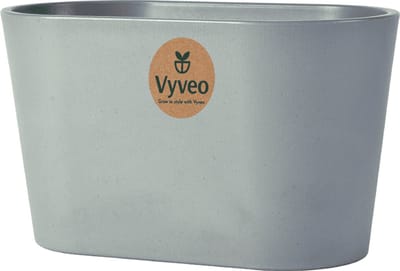 Vyveo - Bloempot Varda - 18x10x11 - Donkergrijs - Bloempot voor binnen en buiten - Lichtgewicht - Breukbestendig - Vorstbestendig - UV-bestendig
